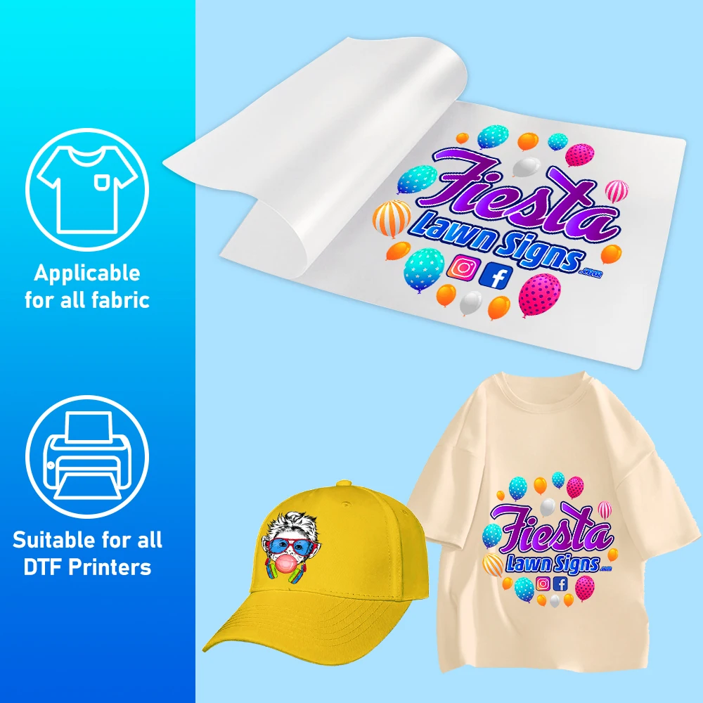21CM*100M DTF Film 8.5 Inch DTF PET Film Roll Direct Transfer T Shirts Textile Transfer Printing Paper For Printer