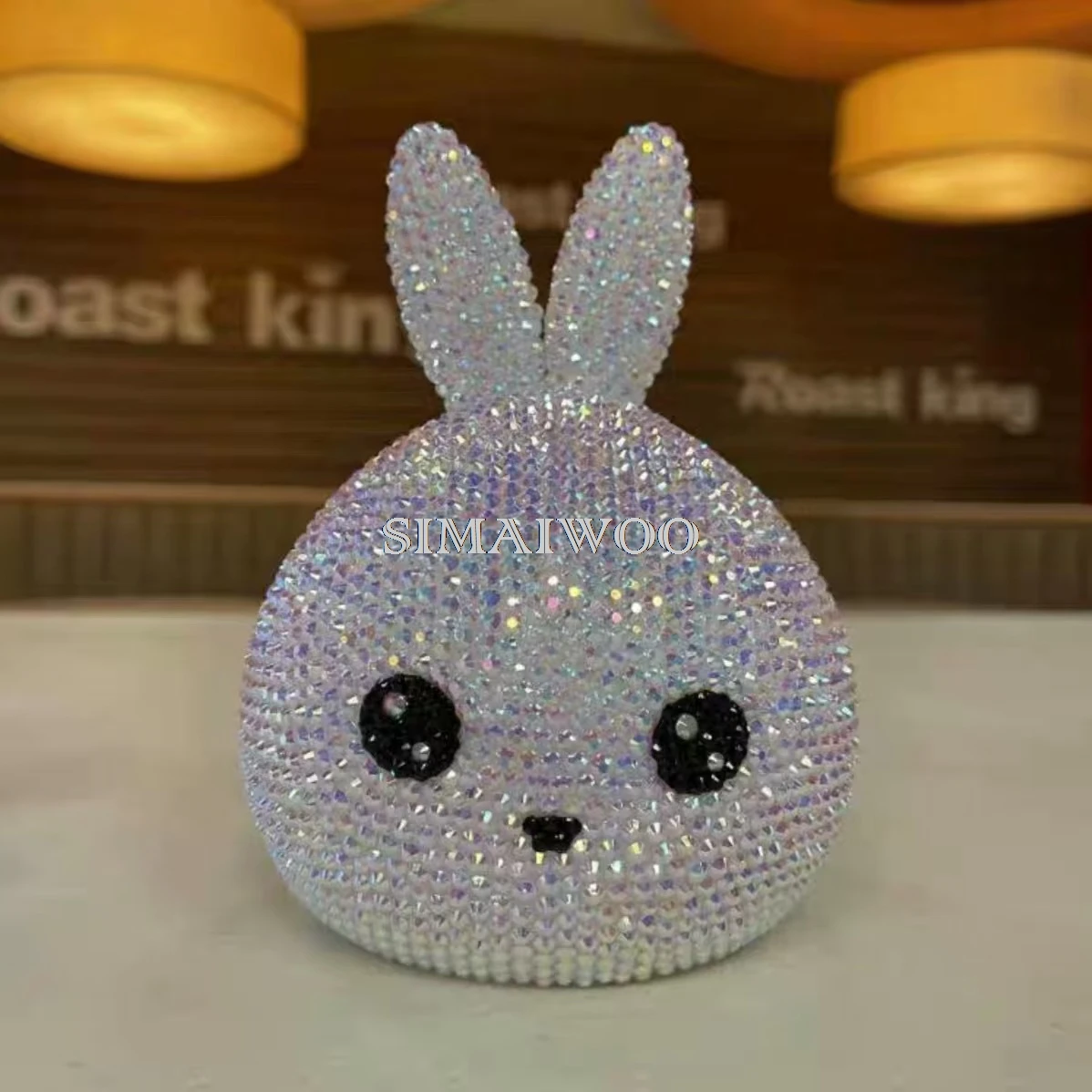 DIY Strass Kaninchen Nacht lampe bling-bling Tiers tatue glänzenden Kristall Home Ausstellung Handwerk Kreuz stich Luxus Kind Geschenk – Detail 6