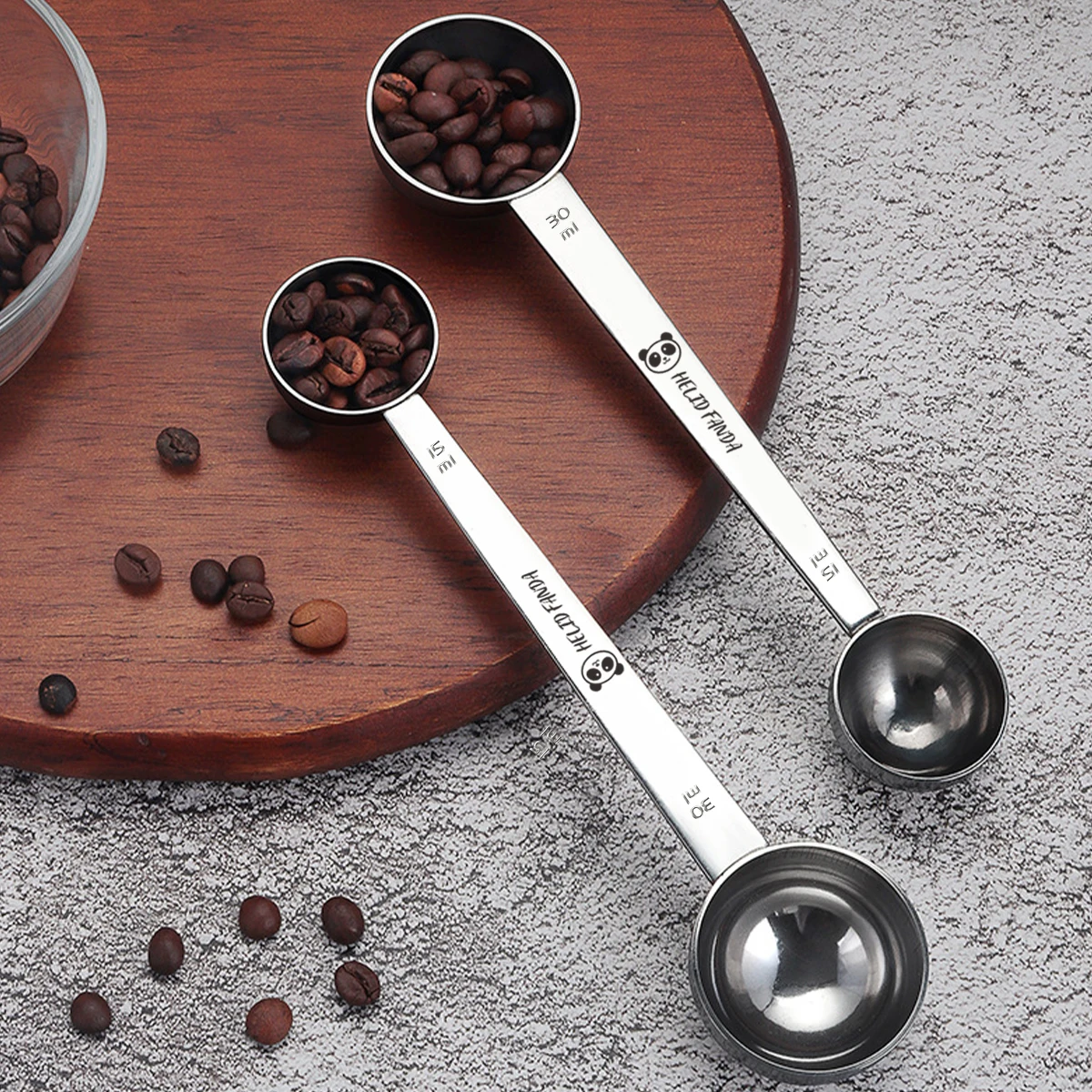 2 in 1 Stainless Steel Measuring Spoon Double Head Measure Scoop Kitchen Multifunctional Coffee Scoop With Seal Clip kitchen measuring spoons measuring spoon set