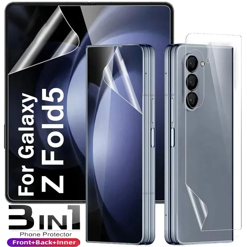 3 In1Hydrogel Film Per Samsung Galaxy Z Fold 5 Esterno Interno Hd Clear Screen Protector Z Fold 4 Z Fol3 Z Fold5 Pellicola Protettiva