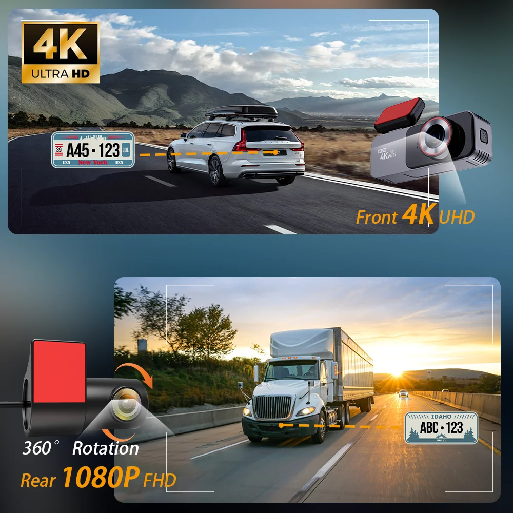 Description Picture 5 of itemAprilboy Dash Cam 4K GPS WIFI APP 24H Night Vision Dashcam Car Camera DVR Video Recorder Rear View Camera for Car Black Box