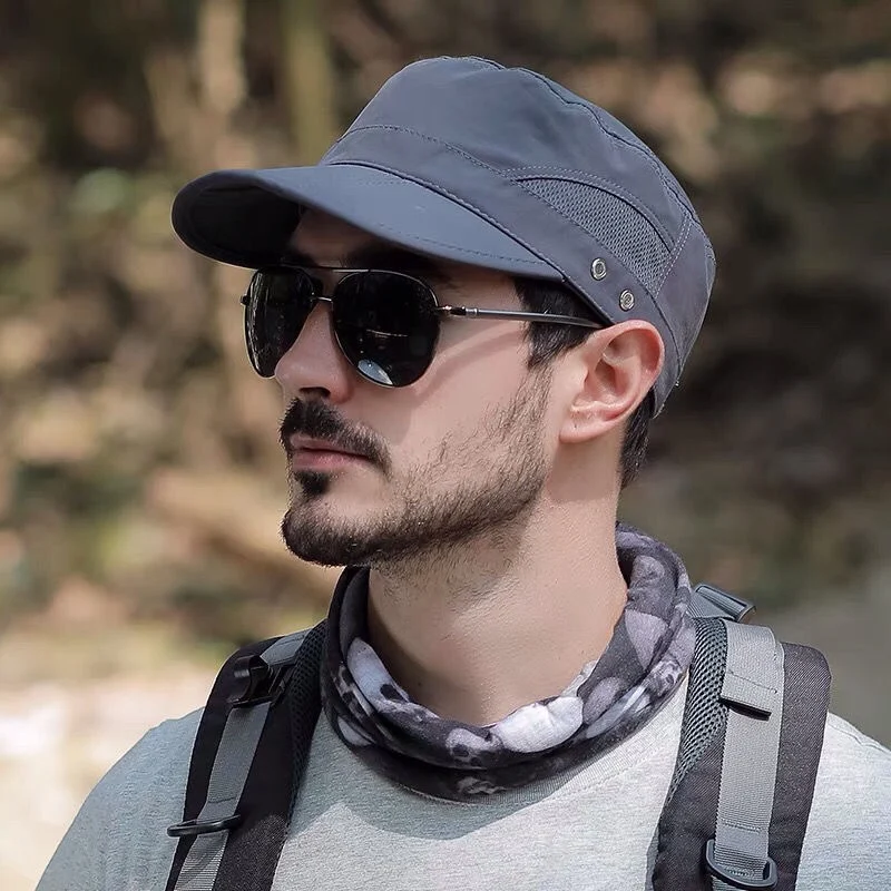 Military Hats Men's Outdoor Sports Peaked Caps Summer Adjustable 55-60CM Solid Color Trucker Hat Spring Sun Protection Sun Cap