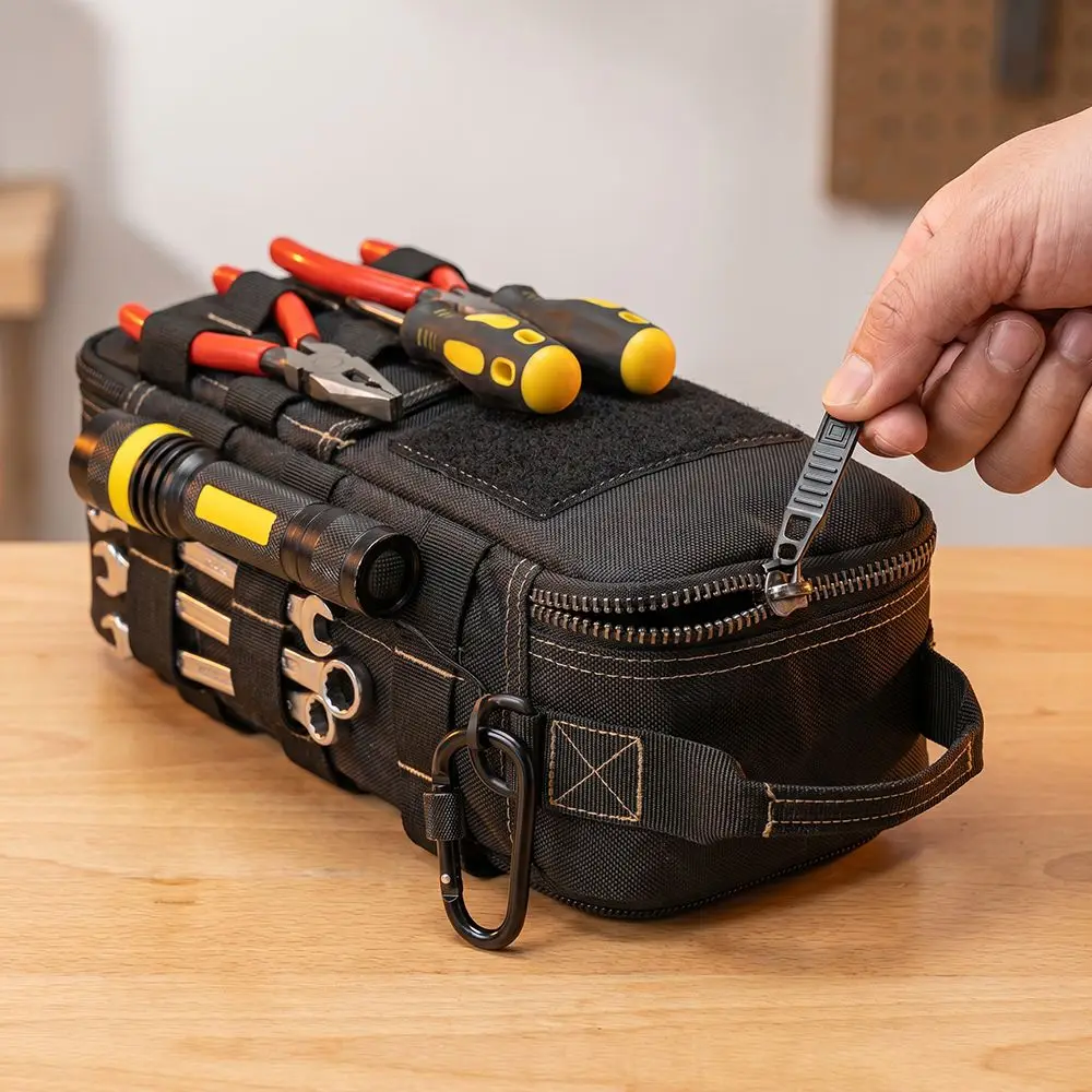 Kit di Attrezzi Portatile per Esterni con Picchetti da Terra, Borsa per Campeggio, Pratica Borsa Portaoggetti ad Alta Capacità per Accessori da Tenda - immagine 4