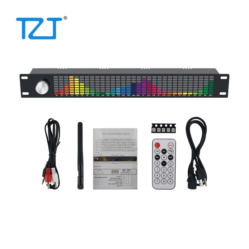 

TZT Professional 31 Bands Music Spectrum Display Dual Channel 15 Bands Digital Equalizer with Remote Control