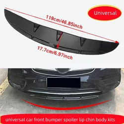 Universal Car Front Bumper Spoiler Lip Chin Body Kit Splitter Guard (Black)