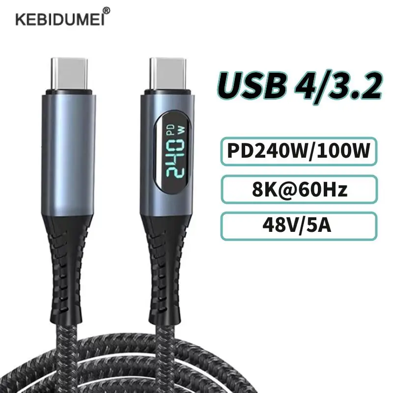 

Кабель USB 240, 40 Гбит/с, 10 Гбит/с, Thunderbolt 4 Type C-C