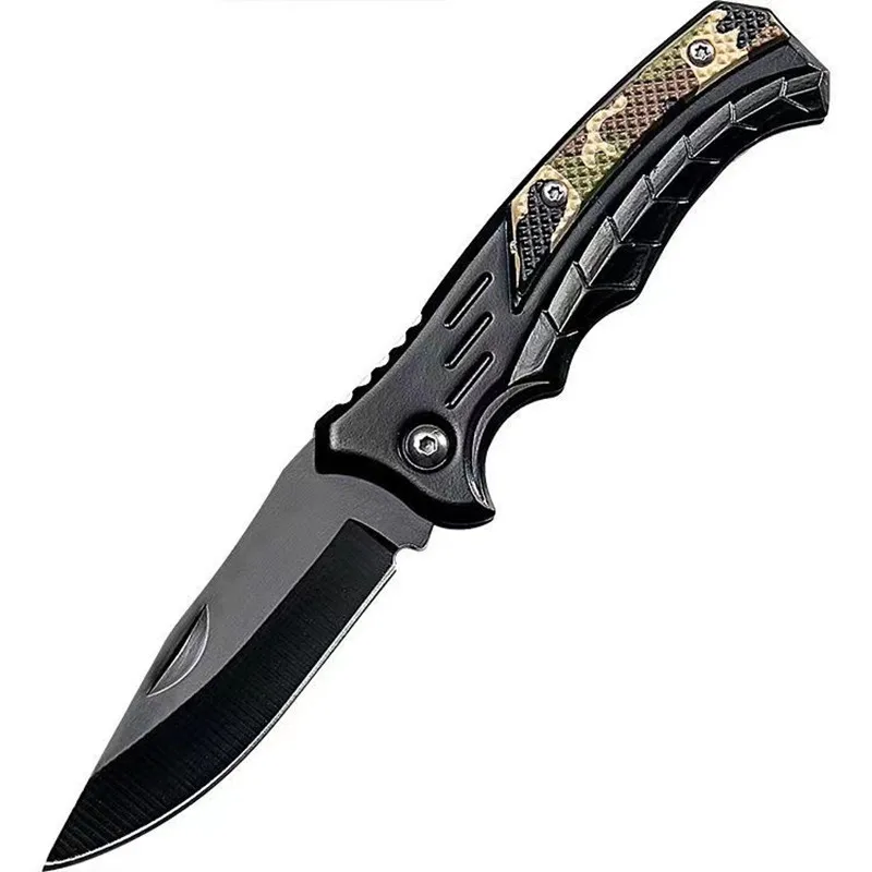 Outdoor non-slip stainless steel folding camping knife sharp high hardness portable fruit
