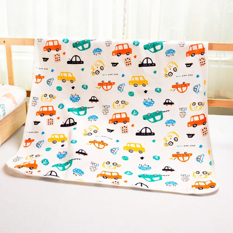 

50*70CM Medium Size Newborn Items Reusable Cartoon Baby Changer Waterproof Mattress Cotton Diaper Changing Mat Bamboo Urine Pad