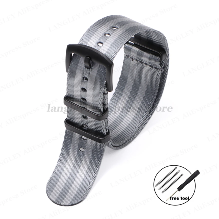Premium Nylon Watch Strap with Black Ring Buckle - Universal Sports Band