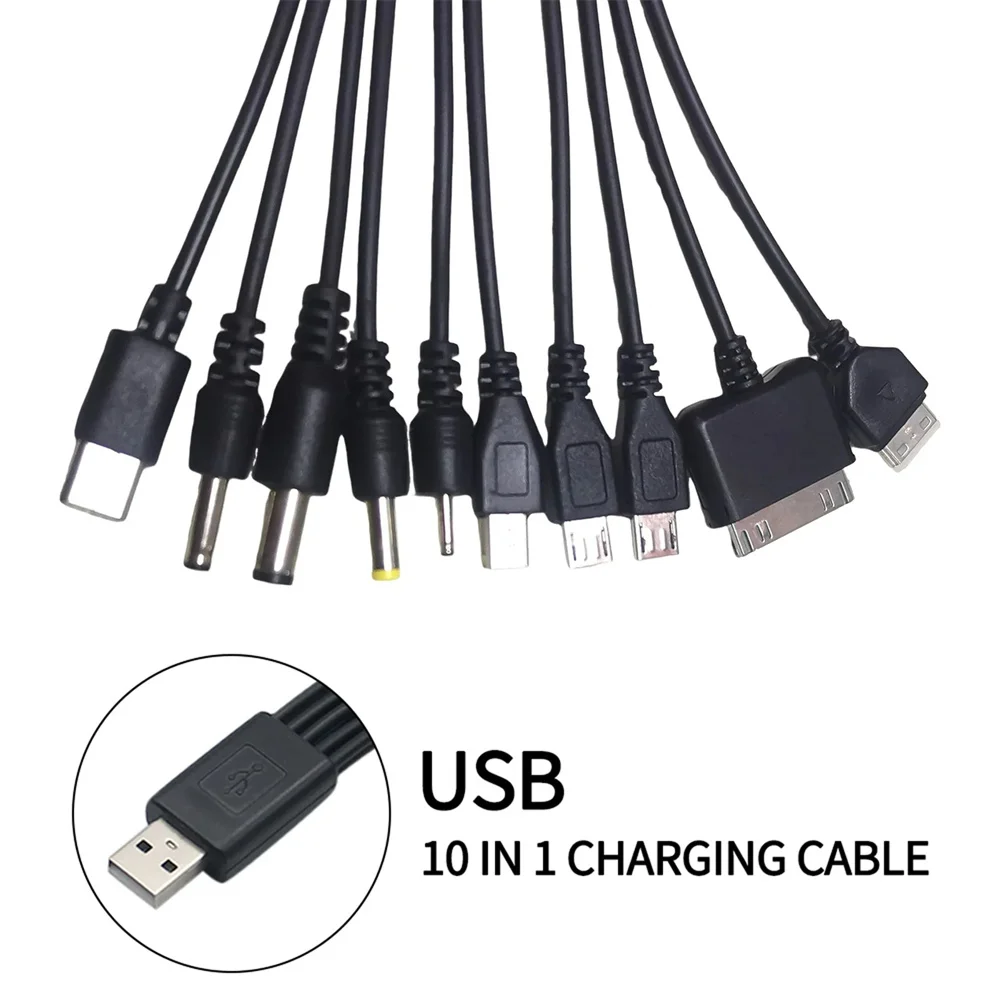 Universal 10 in 1 USB to Multi Ports Phone Charging Cable Multi Head Charging Cable Cord for Samsung Nokia Charger
