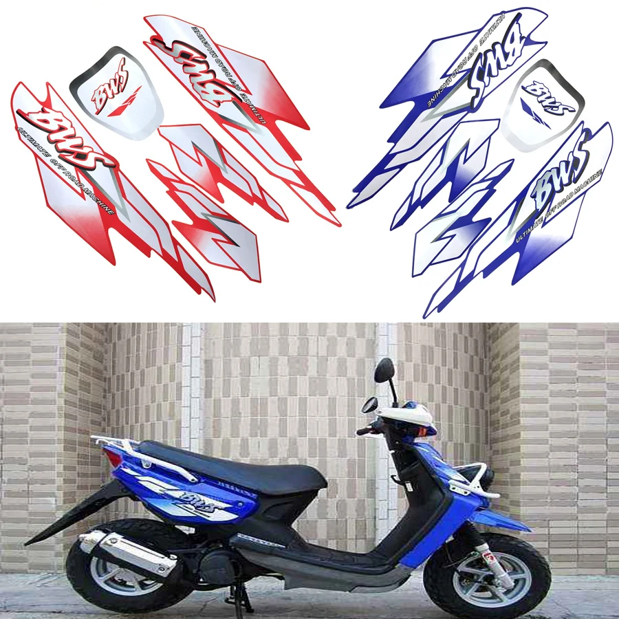 

1 Set Motorcycle Whole Body Fairing Stickers Decals Red/Blue Scooter Decorative Emblem Logo Motorbike Badge For Yamaha BWS 100