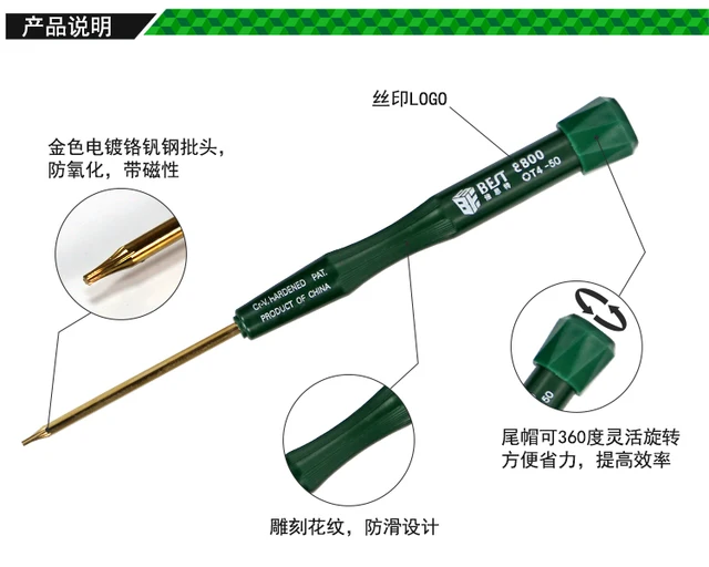 T2 Torx 2 Cacciavite Magnetico Metallo Di Qualità Per Cellulari - Foto 8