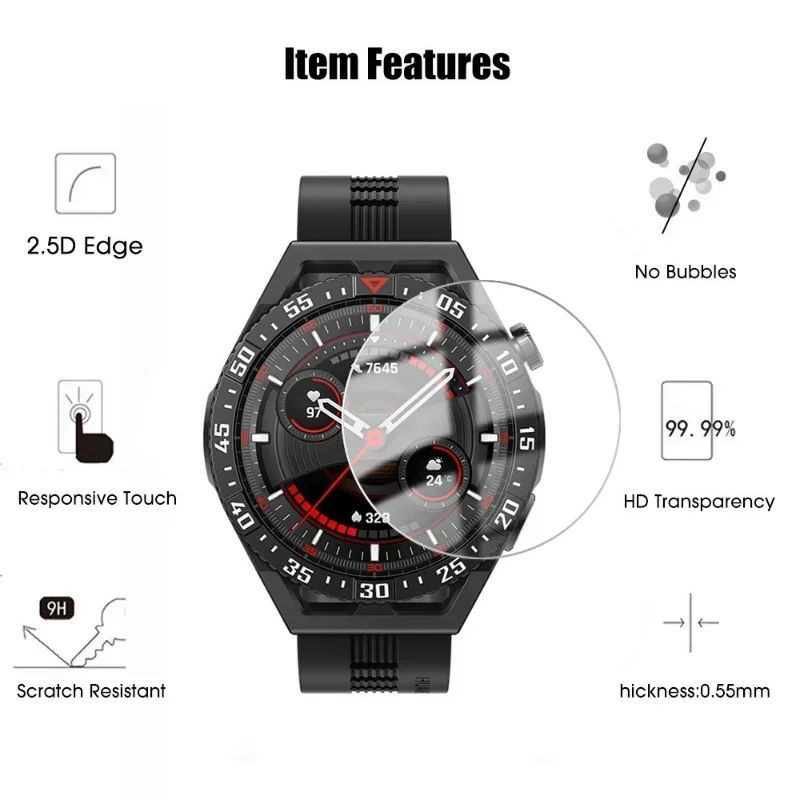 Premium Tempered Glass Smartwatch Screen Protector - Explosion-Proof Film Accessories