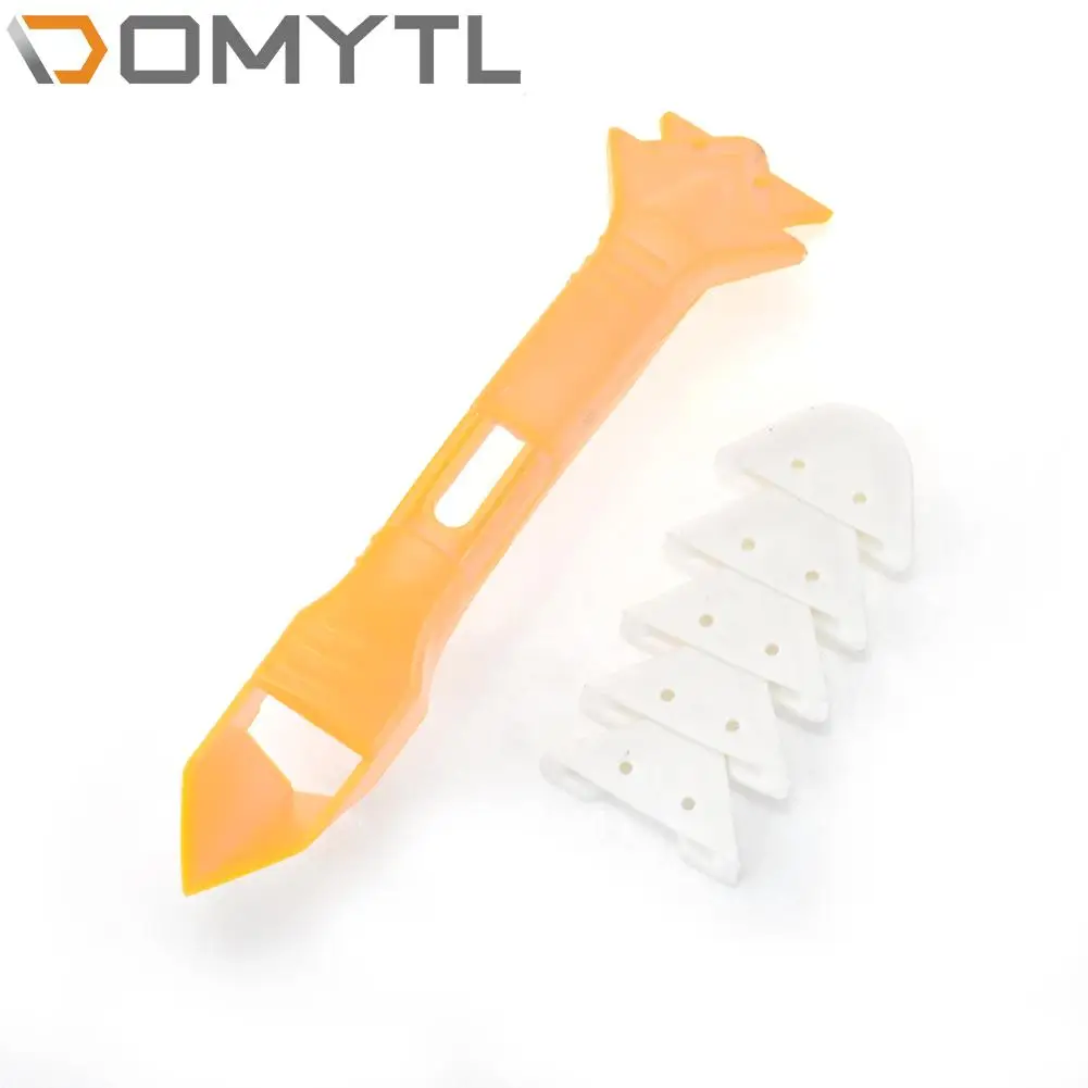 6PCS Yellow Multi-Function Glue Scraper Silicone Glue Scraper