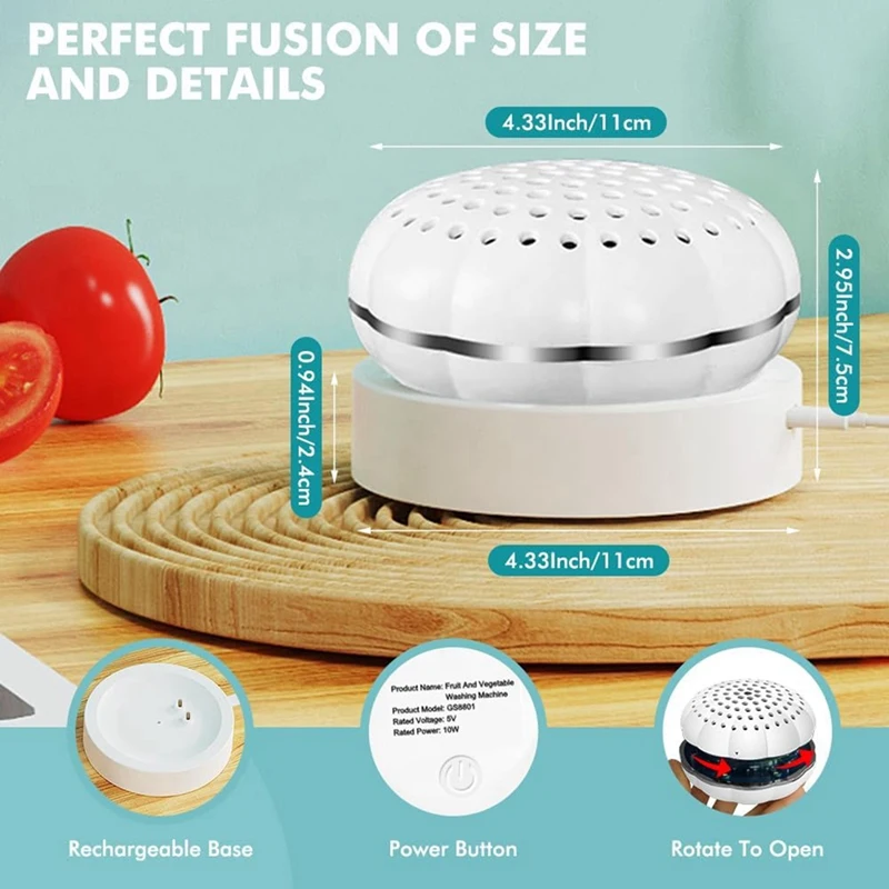 Fruit And Vegetable Washing Machine Fruit Cleaner Used, Fruit Cleaner Device In Water, Fruit And Vegetable Cleaner 6