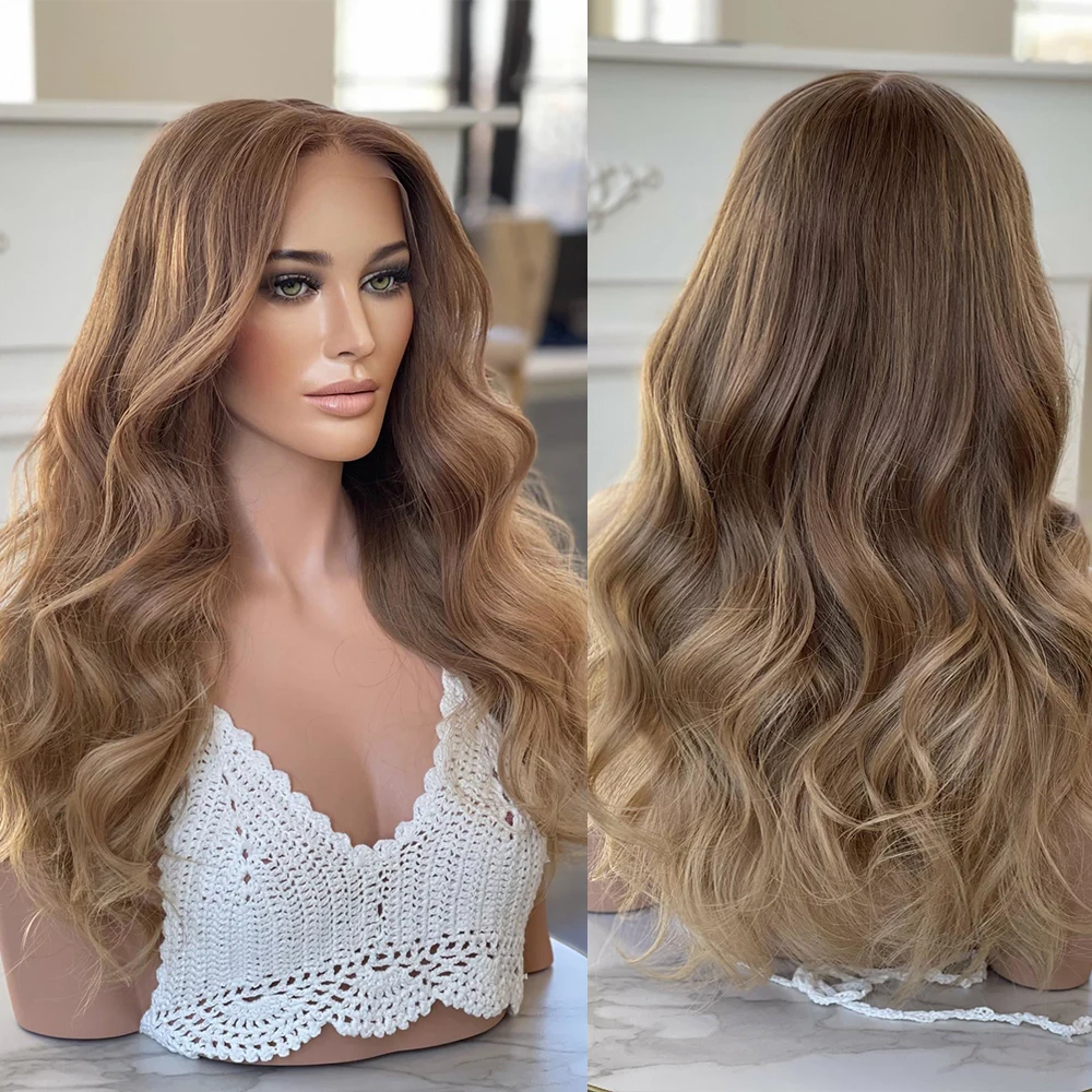 

Body Wave Full Lace Wig Dark Blonde Ombre Lace Frontal Wig for Women HD 13x6 Brazilian Remy Human Hair Wigs 180% Glueless
