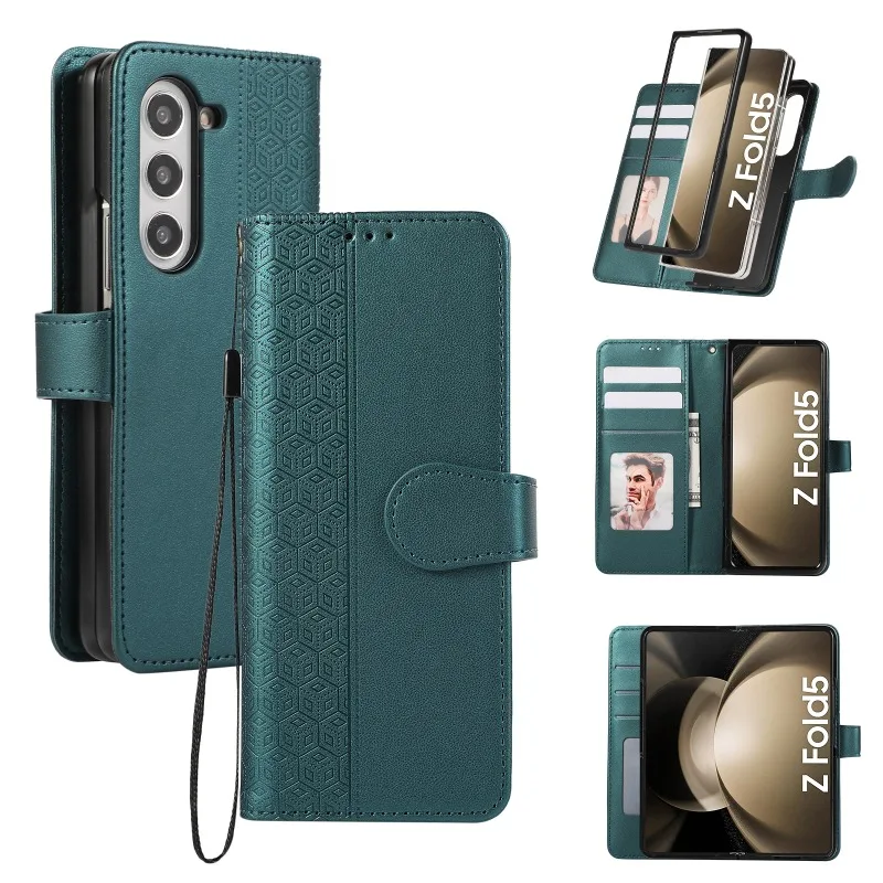 Leather Flip Wallet Phone Case with Card Holder - Protective Cover