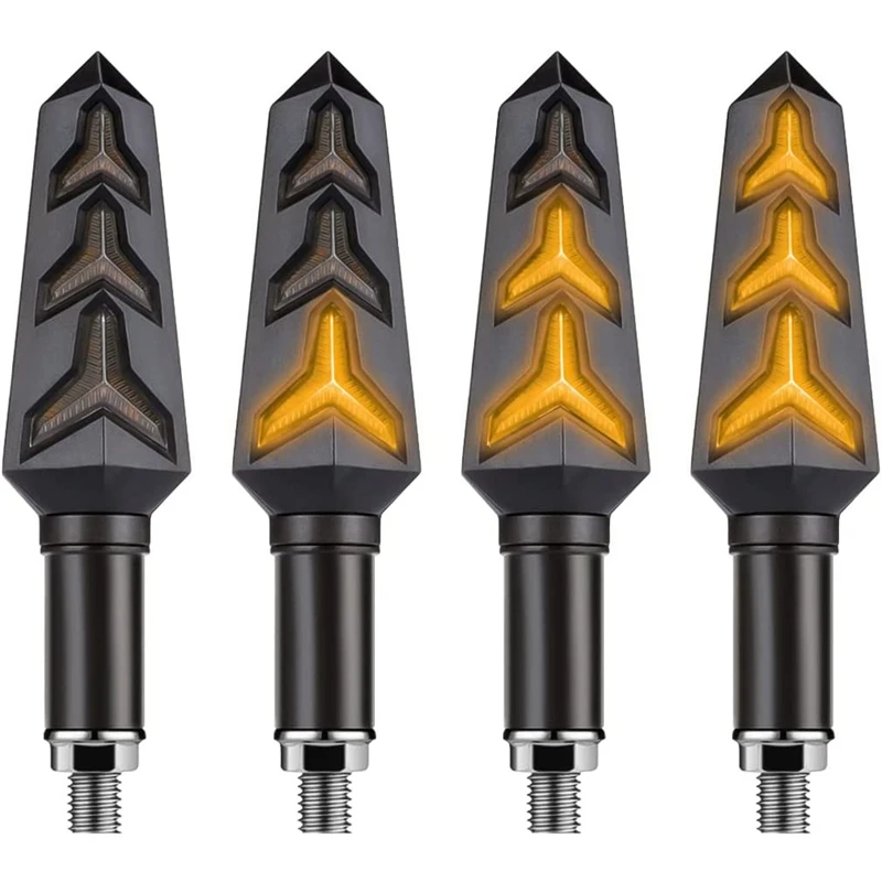 

4PCS Dynamic LED Motorcycle Turn Signal Light Indicator 12V Flashing Light Blinker Day Running Light for Harley Yamaha Suzuki
