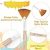 10pcs Paint Brushes Set, Fan Brushes Acrylic Paint Brushes Oil Painting Brushes with Nylon Hair & Short Wood Handle Painting 3
