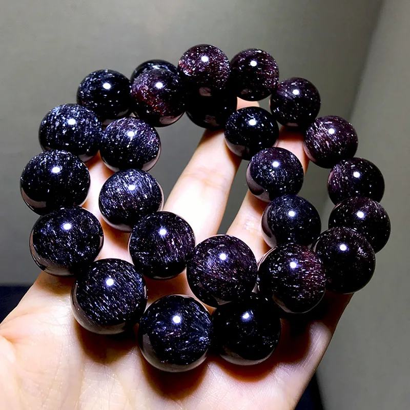 Natural red, black, and purple super seven color bracelets with top-notch crystal scattered beads are worth collecting