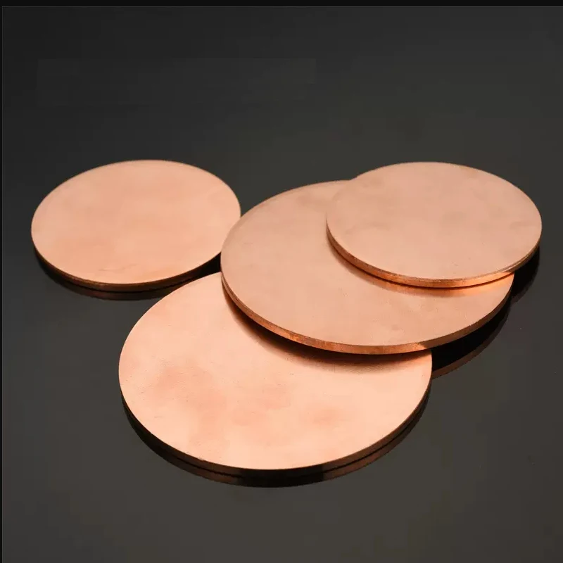 

T2 Copper Round Plate Copper Gasket Solid Round Plate Purple Home Industry DIY Supply Tool For Processing 0.5 0.8 1 1.5 2mm