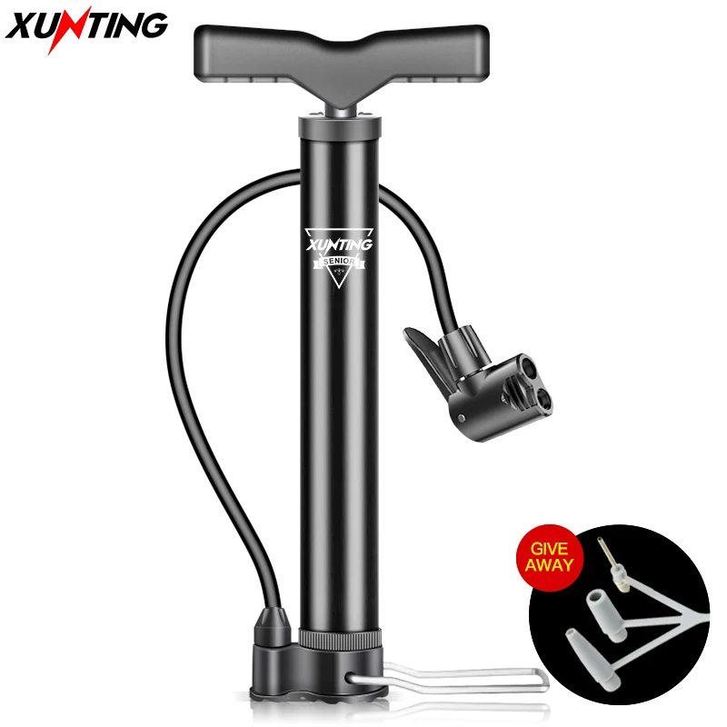 Bike Pump Xunting Mountain Bike Road Bike Pump MAX 140PSI Riding Portable Mini Bicycle Pump Basketball Toy Inflatable Tube Riding
