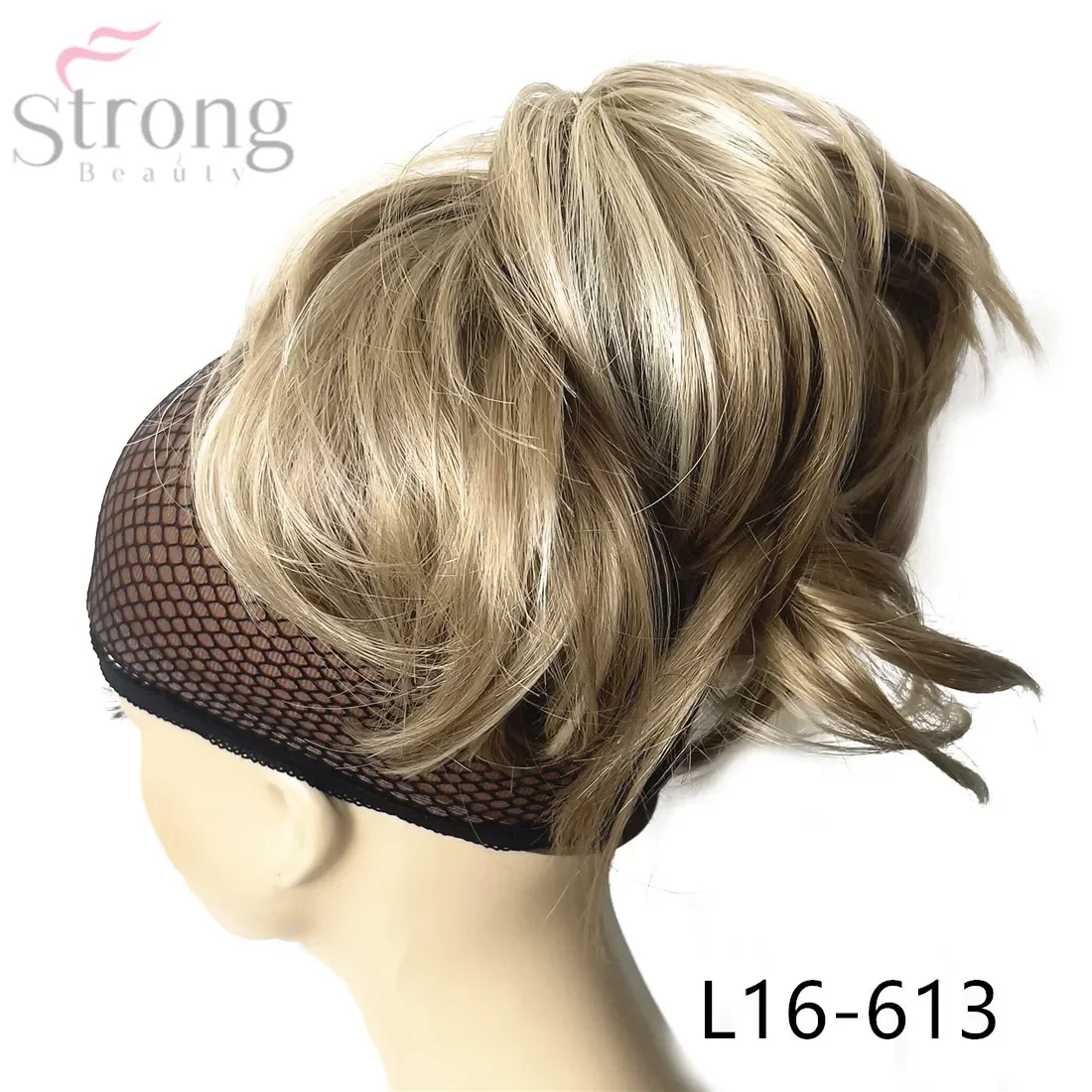 StrongBeauty Fake Hair Extensions Ponytail Clip-on Short straight wig Synthetic Pony tail
