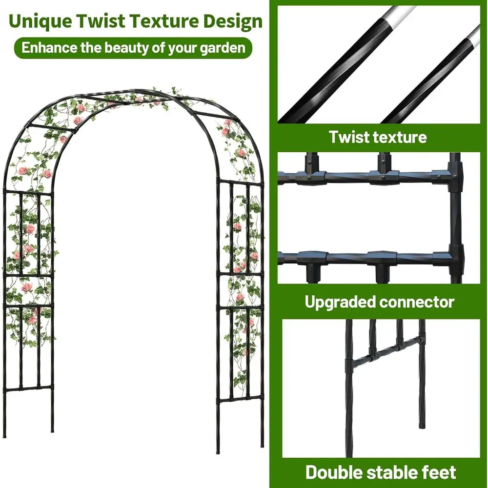 Galvanized steel garden trellis arch image 3