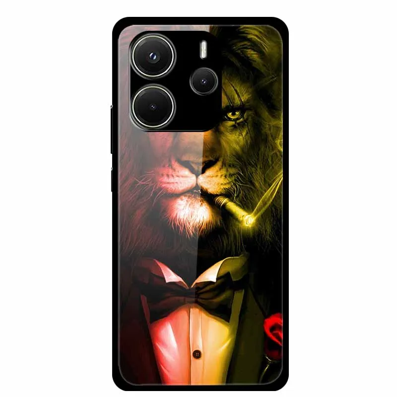 Luxury Tempered Glass Hard Back Phone Case Cover