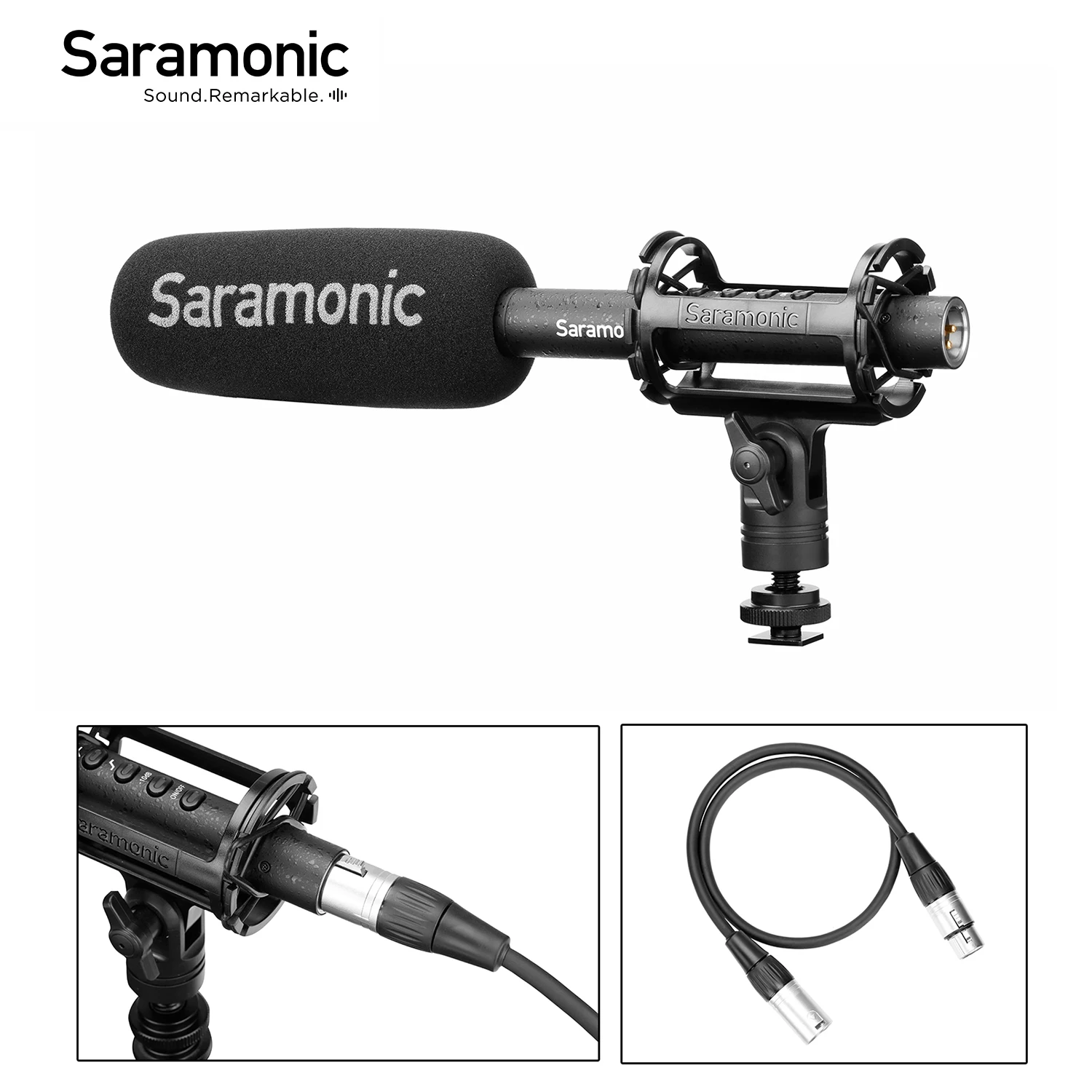 Saramonic-Soundbird T3 카디오이드 온 카메라 샷건 마이크, ENG 영화 제작 현장 녹음 사운드 디자인 유튜브 스트리밍용