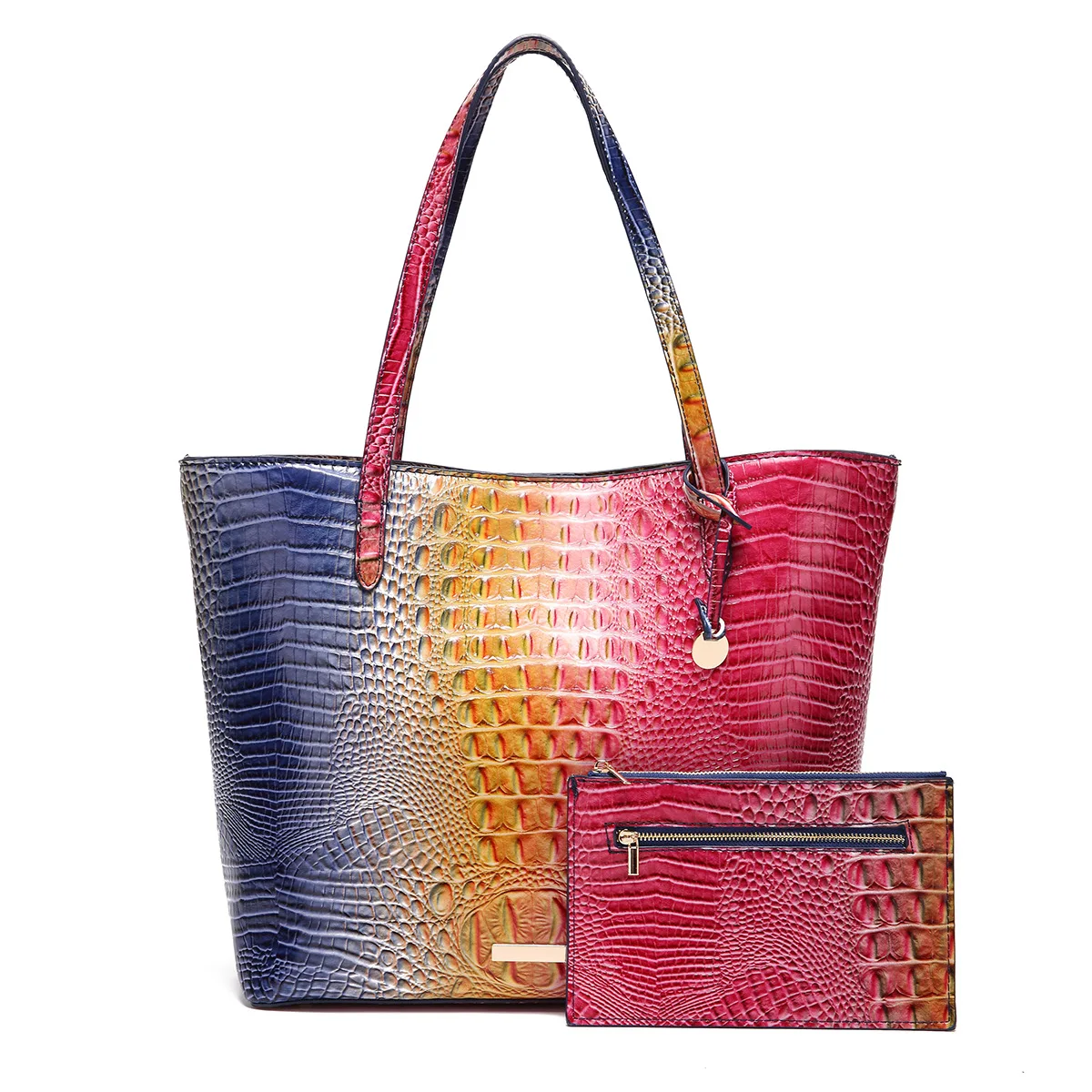 

Luxury Commuting Single-Shoulder Crossbody Bag Crocodile Pattern Leather Women's Handbags Retro Gradient color Storage Satchel
