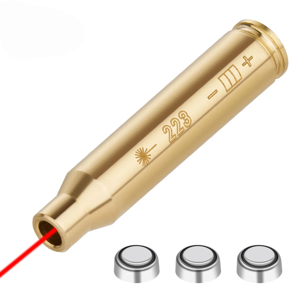 Red Dot Laser Boresight CAL Cartridge Bore Sighter For Hunting Gun Scope Adjustment .223 5.56 7.62 9MM .308 12GA 20GA