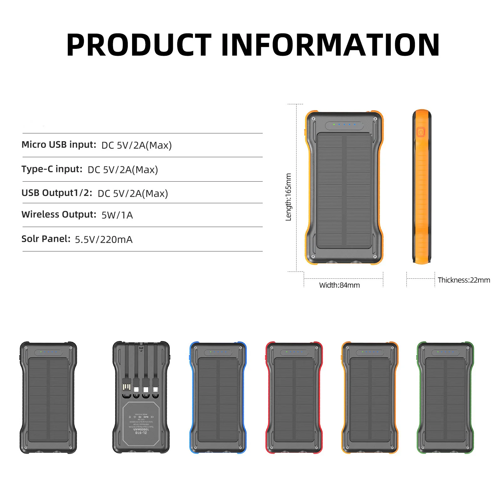 200000mAh Solar Power Bank Portable Large Capacity Charger 120W Super Fast Charging With Four Cables for Xiaomi Iphone Samsung 6