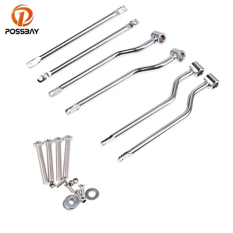 

POSSBAY 1 Set Steel Motorcycle Saddlebag Support Bar Mounting Bracket Kit Universal For Frame Saddle Bag Mount Brackets