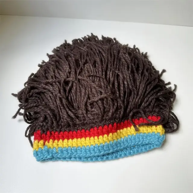 Gorro De Punto Estilo Rasta - Colores Arcoíris, Talla única, De Acrílico Para Otoño E Invierno