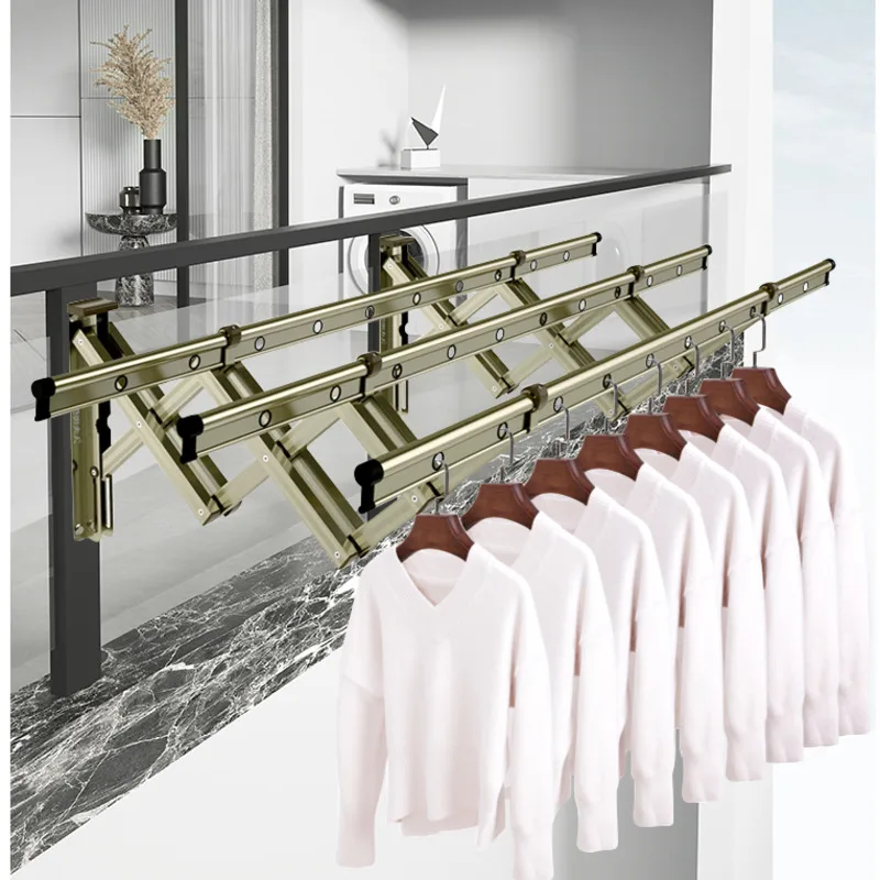 Balcony Clothes Hanger Multifunctional Clothes Drying Rack Telescopic