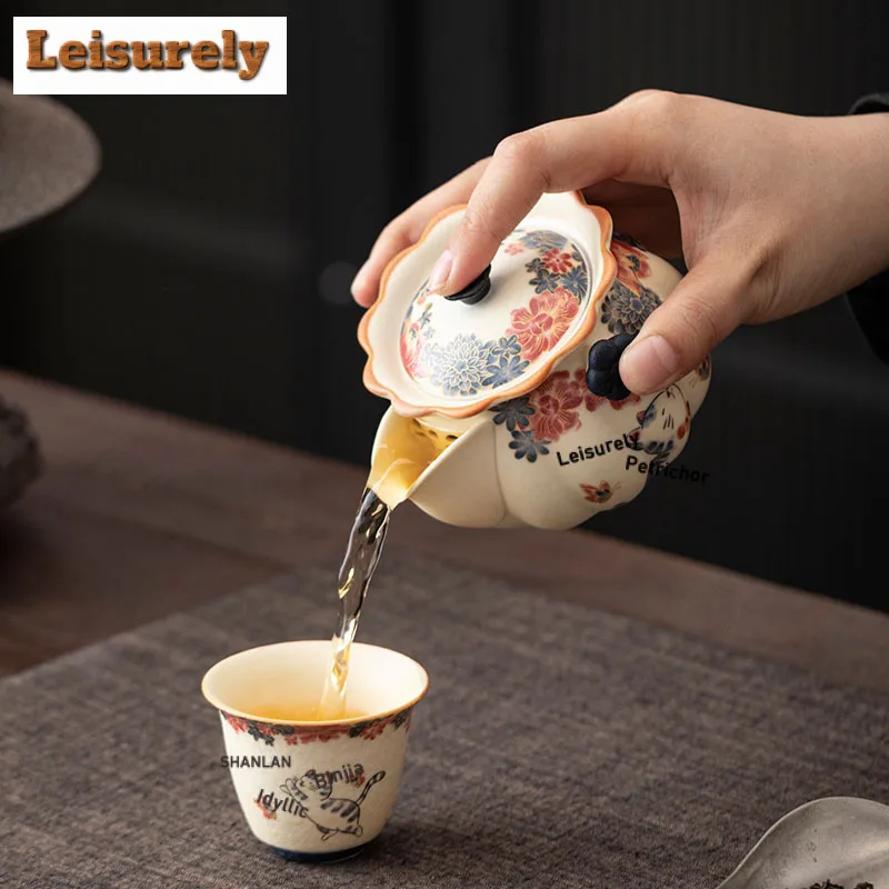 Mineral Rocks White Little Cat Tea Set Complete Set Ancient Tea Ceremony Set Tea Making Teapot And Tea Cup Set Cha Ornaments