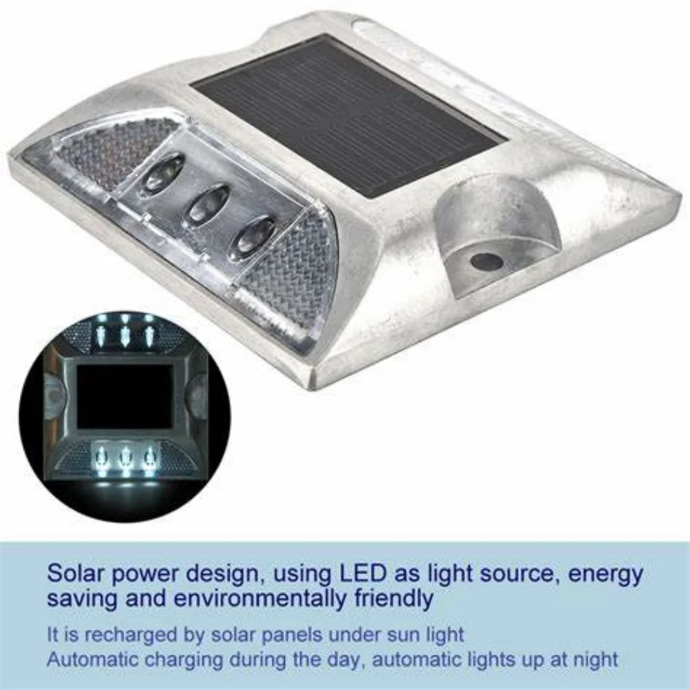 LED Ground Lights Solar Power Ground Marker Lights Waterproof Outdoor Driveway Road Highway Spike Lamp Solar Power Light