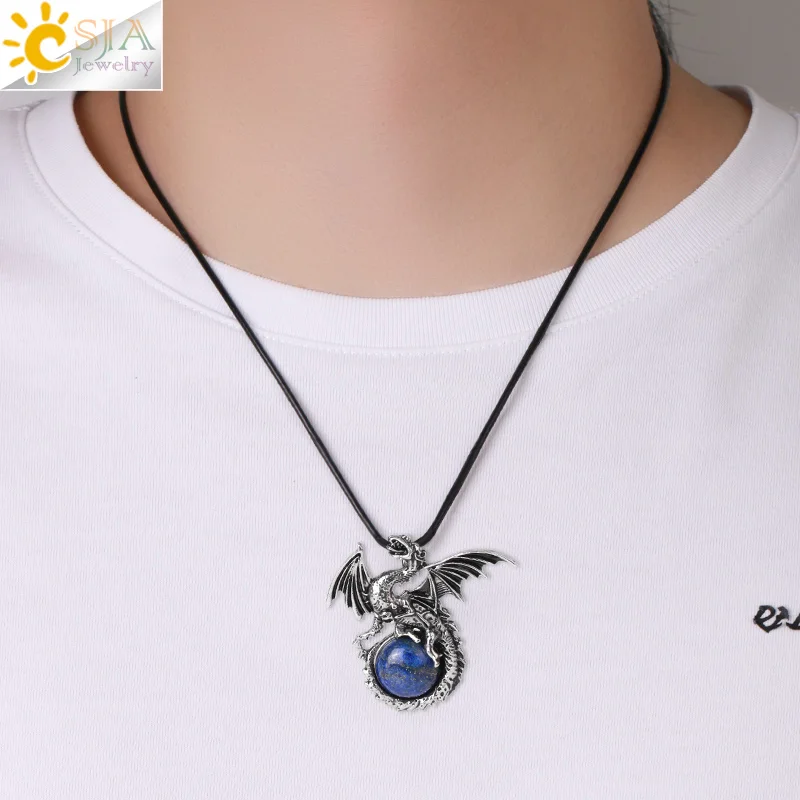 Collier dragon pierre naturelle | Bijoux colorés