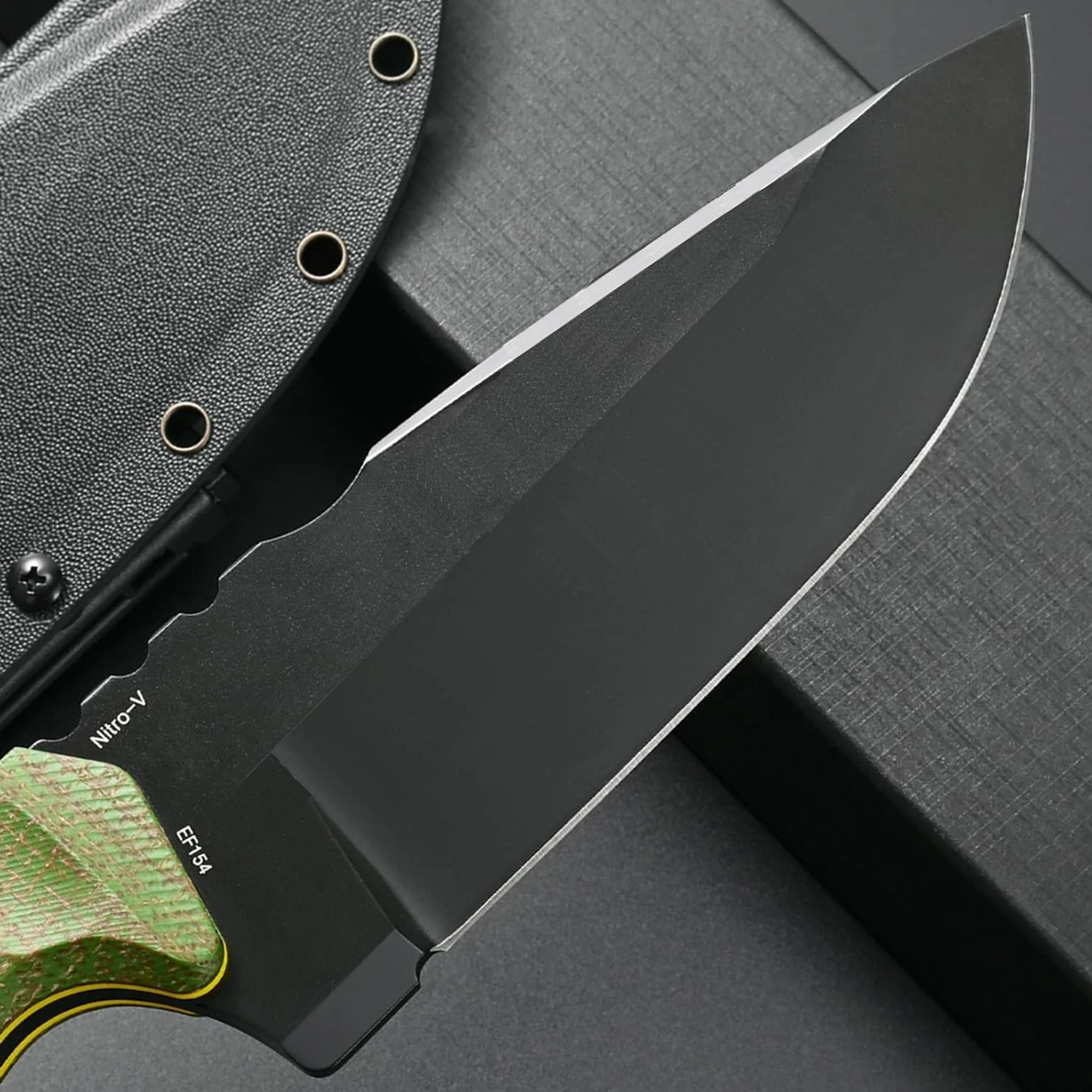Eafengrow EF154 Fixed Straight Knife Nitro-V Stainless Steel Blade Micarta Handle Fixed Blade Knife Full Tang EDC Tool for Outdo 3