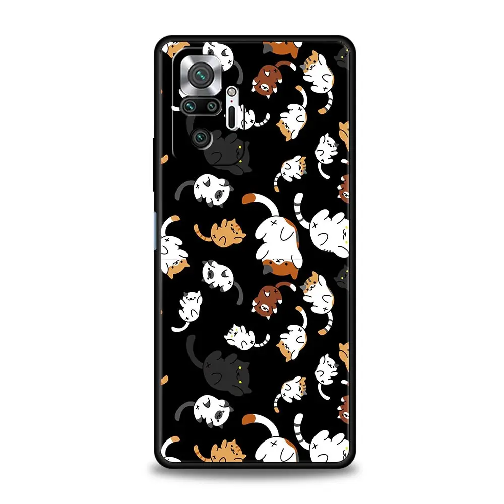 Cartoon Cat Black Phone Case Cover