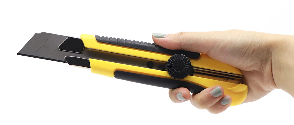 TOVIA 25mm Universalmesser SK5 Edelstahlklinge Einziehbares Messer Kartonschneider Abbrechbares Taschenmesser zum Schneiden von Seil und Papier – Detail 7