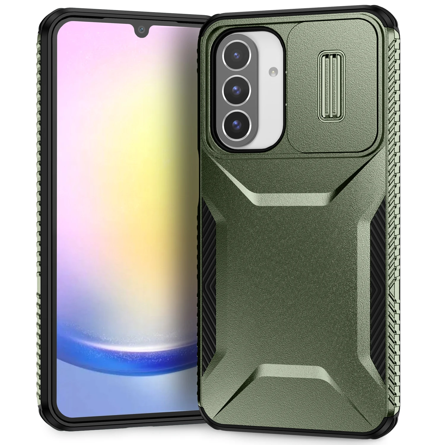 Armor Shockproof Case with Camera Lens Slide Cover