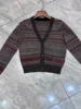 Striped Women's Knitted Cardigan Spring Single Breasted V-Neck Long Sleeve Fashion Ladies Sweater 2