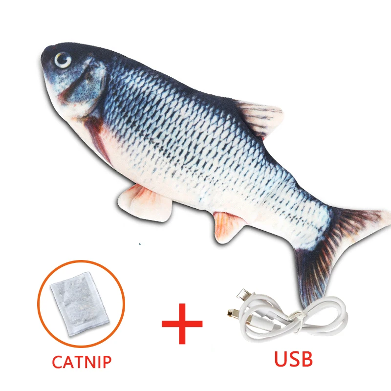 Pet Soft Electronic Fish Shape Cat Toy Electric USB Charging Simulation Fish Toys Funny Cat Chewing Playing Supplies Dropshiping 