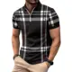 Comfortable Men Shirt Men Business Shirt Stylish Men's Summer Shirt with Lapel Zipper Plaid Striped Print Slim Fit Short for Men
