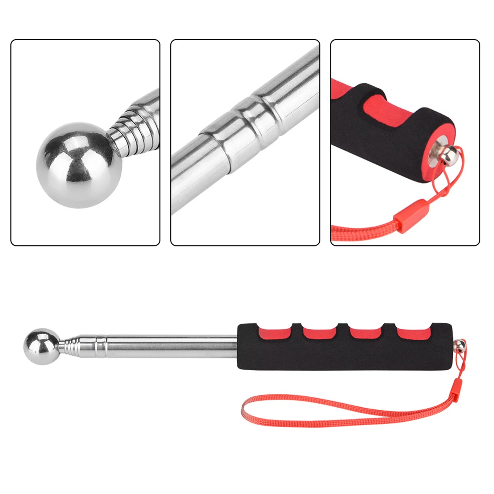 Haus Dekoration Test Hammer 115 cm Verdickte Teleskop Stange Aushöhlung Trommel Erkennung Hammer Für Haus Dekoration Inspektion – Detail 9