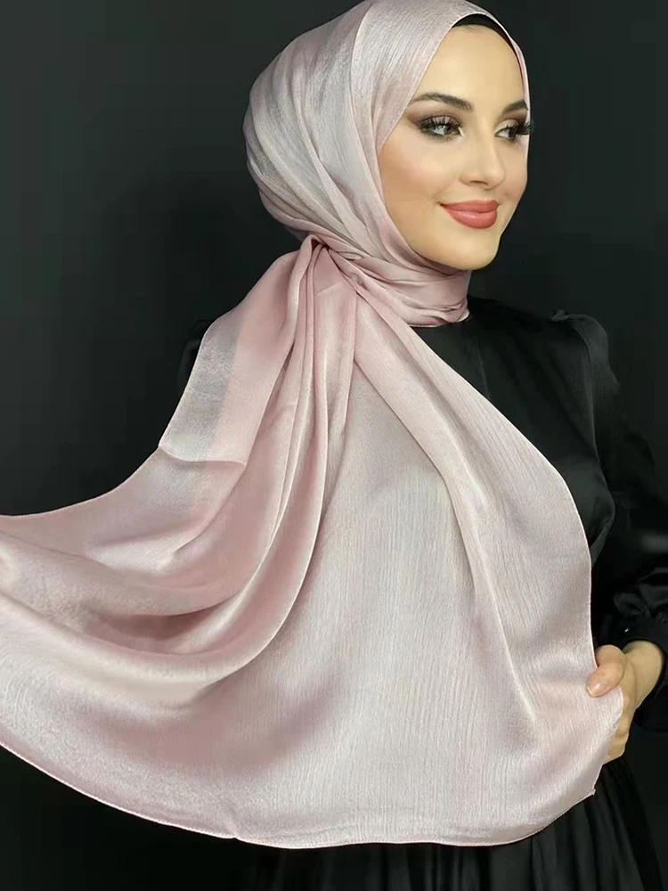 170*70CM Muslim scarf shawl women luxury abaya silk satin hijab ramadan hijabs for woman abayas dress turban instant undercap