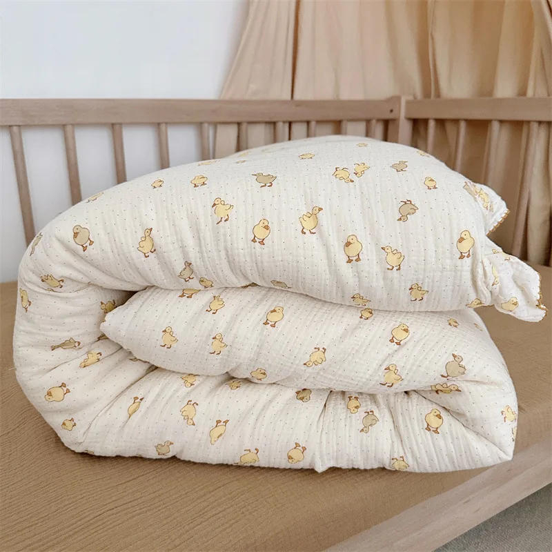 Cotton Muslin Toddler Duvet Cover set Floral Duvet Cover and Pillowcase Set for Childrens