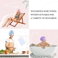 Serviette de cheveux en microfibre pour femmes, enveloppement de tête de douche spa, chapeau de séchage de cheveux, Turban en microfibre éponge, absorbant à séchage rapide 5